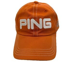 RARE! Genuine PING G10 Golf Cap Hat Orange White Logo One Size Embroidered